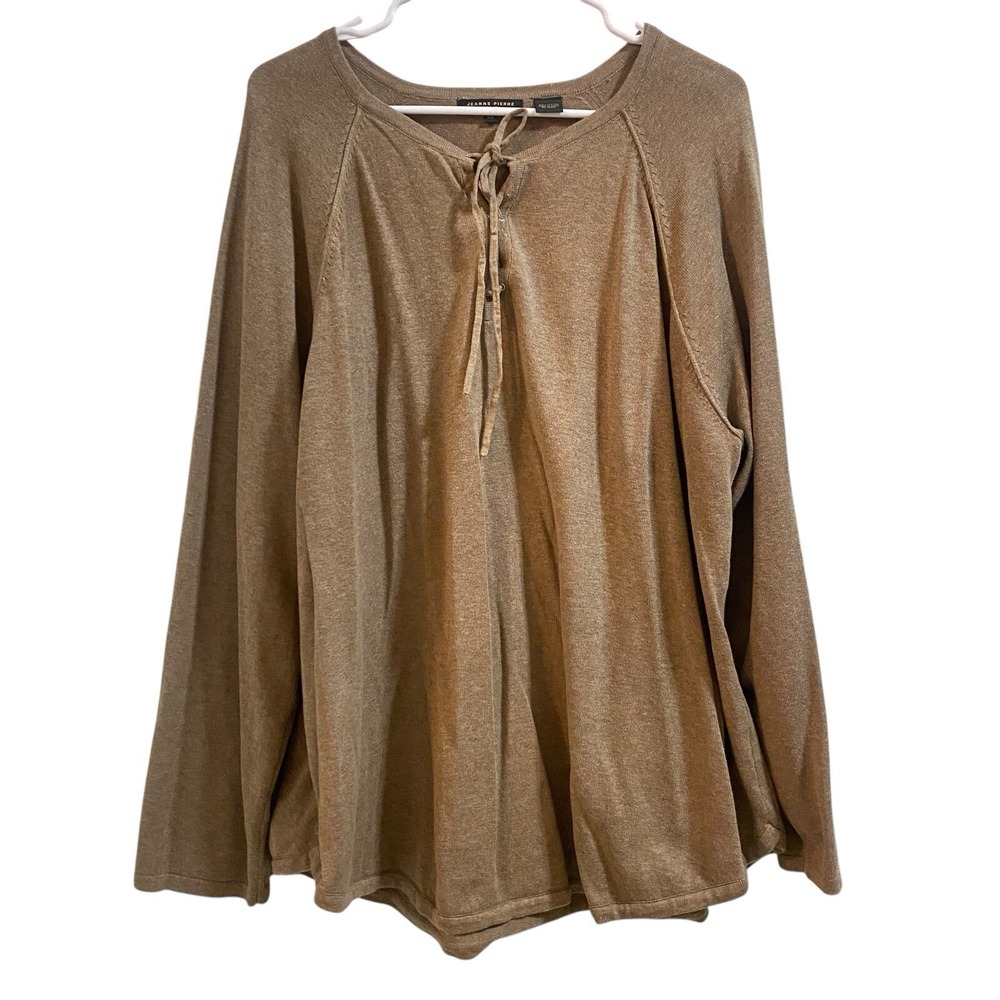 Jeanne‎ Pierre Sweater Womens 3X Brown Dark Academia Country Cozy Pullover Indie